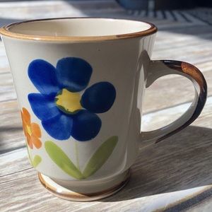 Vintage Blue Floral Farm Coffee Mug Cottagecore